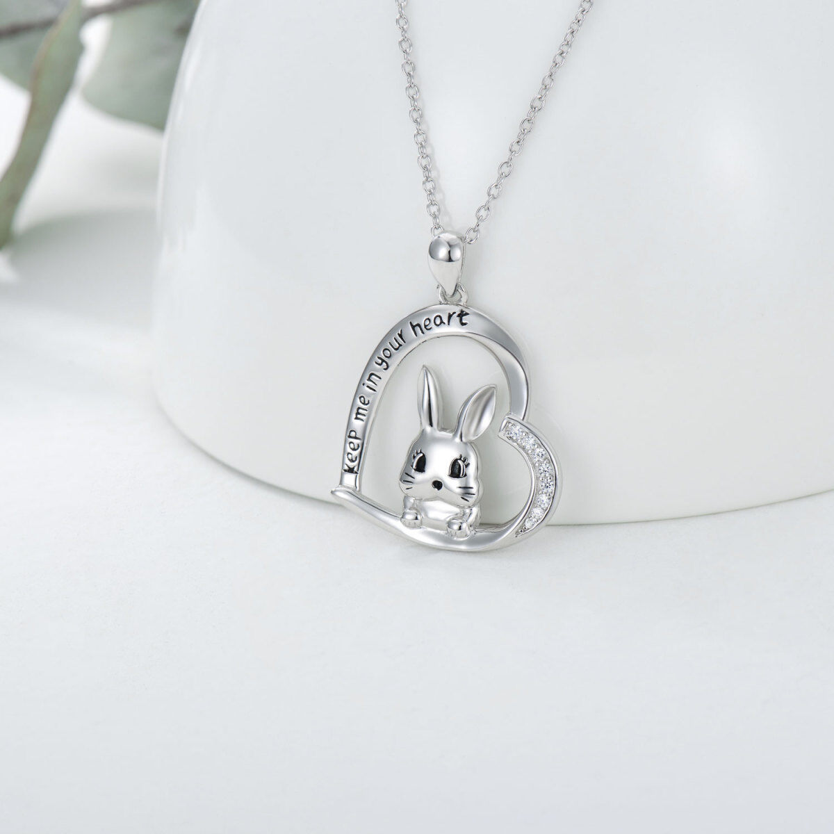 Bunny Keep Me in Your Heart Cute Rabbit Necklace for Women-3