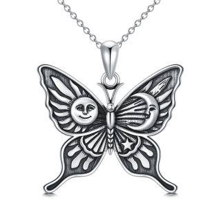 Butterfly Necklace 925 Sterling Silver Sun Moon and Star Celestial Butterfly Jewelry Gifts-5