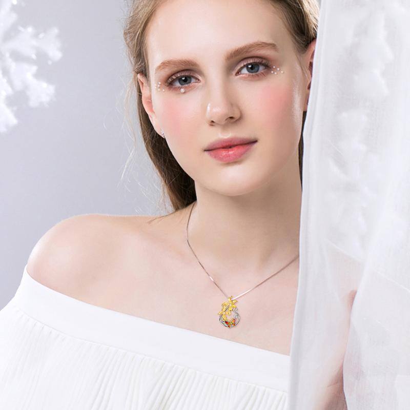 Colar de borboleta com pendente de borboleta em forma de lágrima em prata de lei-6