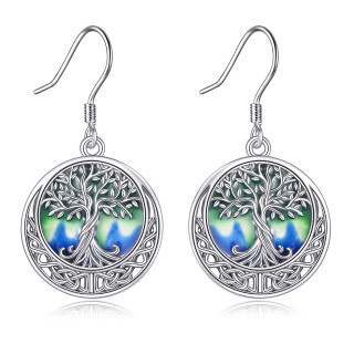Celtic Enamel Tree Of Life Drop Earrings In 925 Sterling Silver-14