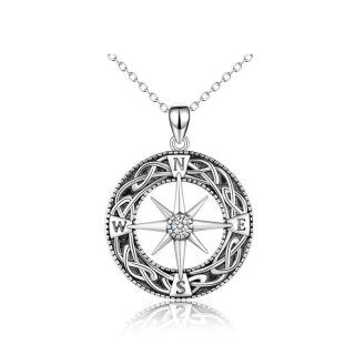 Sterling Silver Celtic Knot Compass Circle Urn Necklace for Ashes for Women Men-57