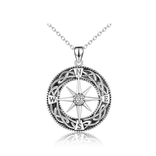 Sterling Silver Celtic Knot Compass Circle Urn Necklace for Ashes for Women Men