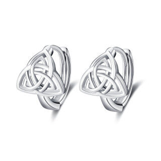 Sterling Silver Celtic Knot Hoop Earrings-20