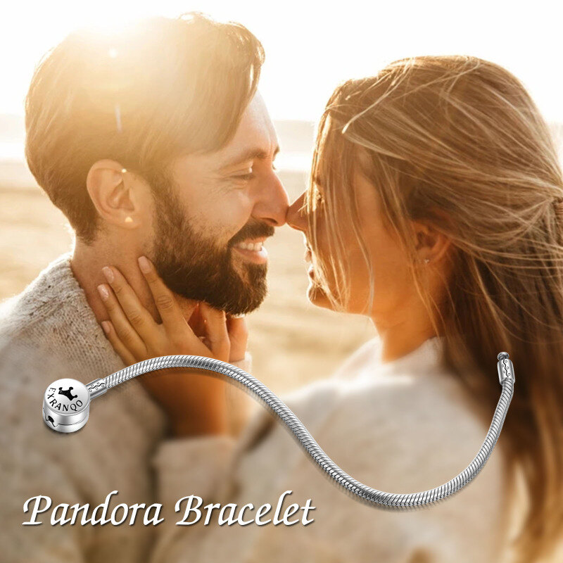 Sterling Silver Cubic Zirconia Round Snake Bone Chain Bracelet-5