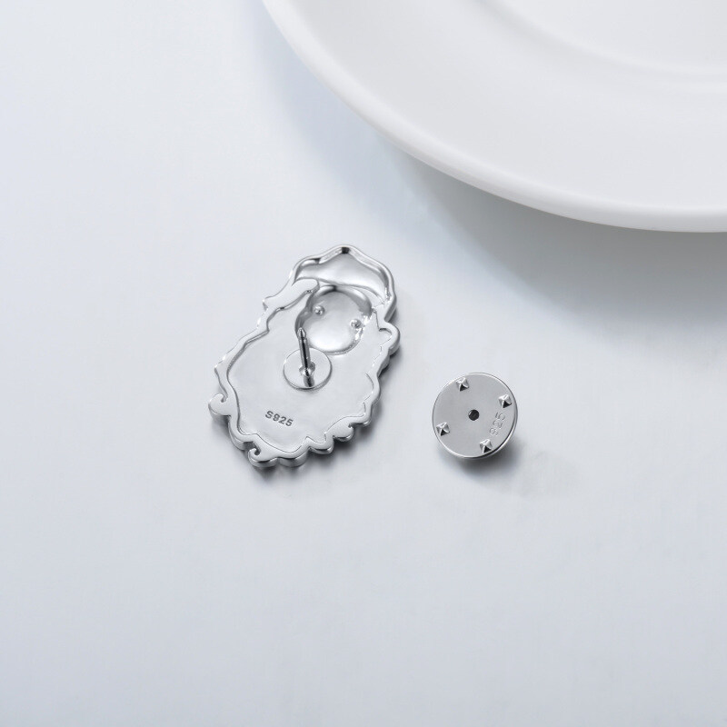 Broche de Natal em prata de lei banhada a ouro branco-3