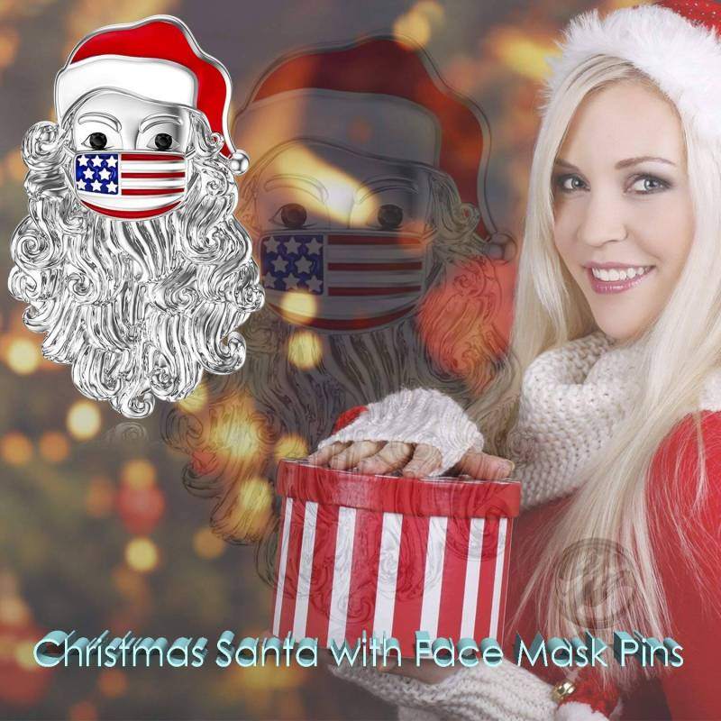 Broche de Natal em prata de lei banhada a ouro branco-6