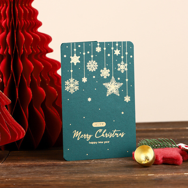 Weihnachtsgrußkarte mit Schneeflocken-Weihnachtsbaum für Freunde und Familie.-3