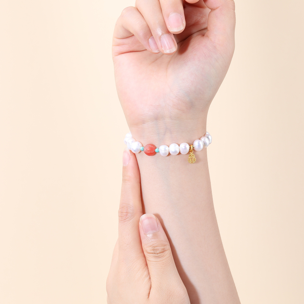 Armband mit rundem Perlenanhänger-3