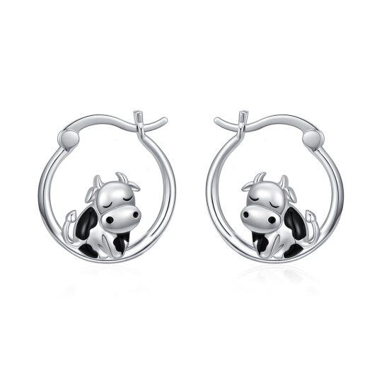 Orecchini da donna in argento sterling con mucca