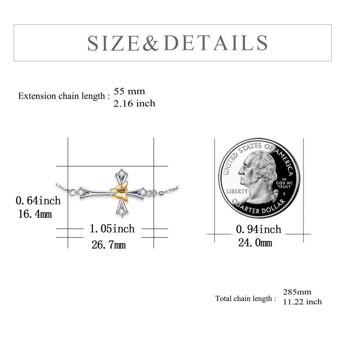 Tobillera ajustable con forma de cruz, ideal como regalo para mujeres, adolescentes y niñas.-6