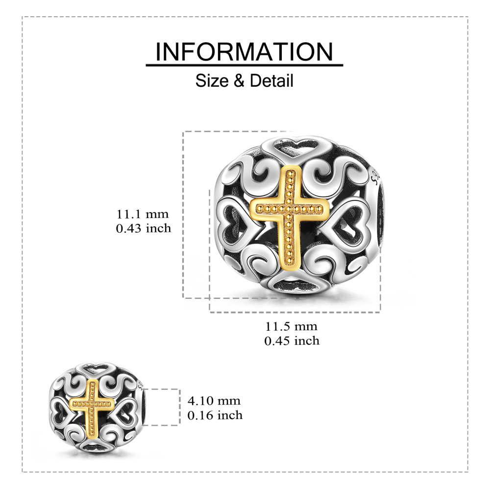 Breloque croix pour bracelets en argent sterling 925, croix ajourée en or, pour collier pendentif, bijoux chrétiens, cadeaux religieux pour femmes et hommes-3