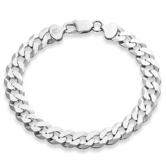 Bracelet à maillons gourmette en argent sterling