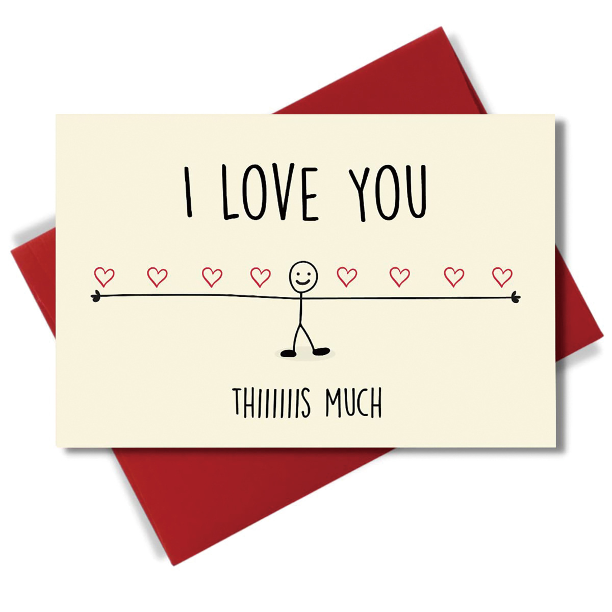 Custom I Love You This Much English Word I Love You Card-1