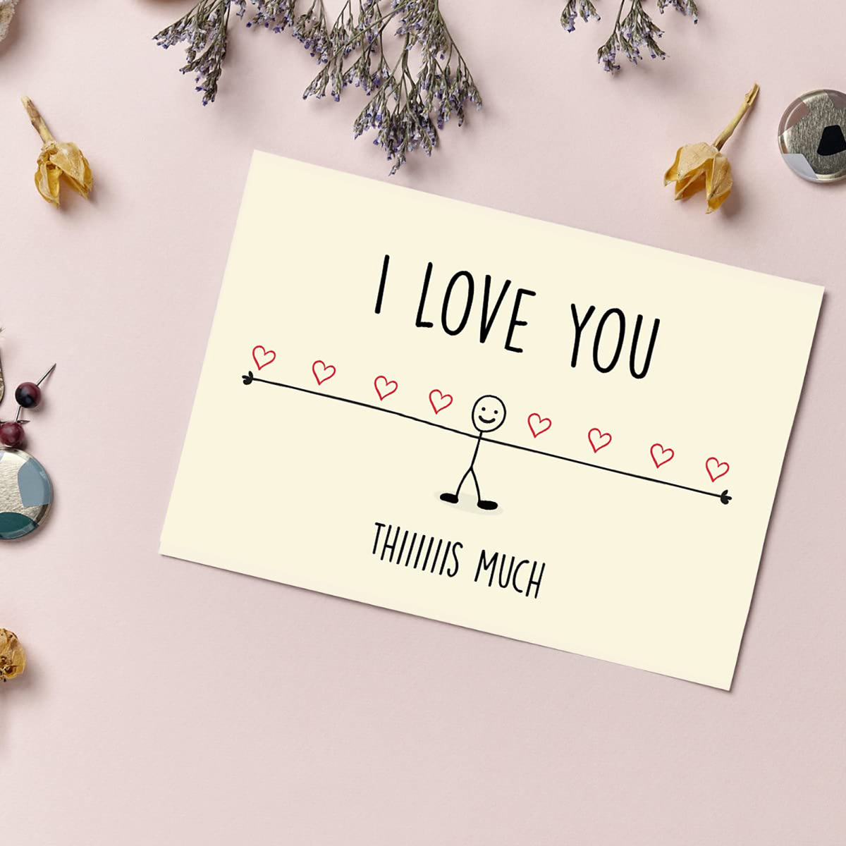 Custom I Love You This Much English Word I Love You Card-2