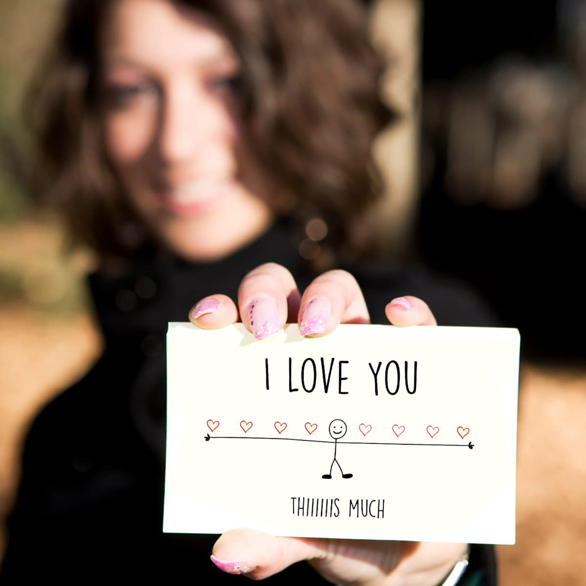 Custom I Love You This Much English Word I Love You Card-4