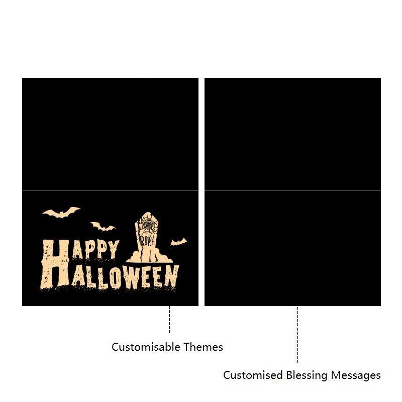 Cartes de vœux d'Halloween personnalisées et créatives pour les amis et la famille-4