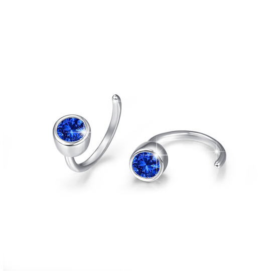 Boucles d'oreilles créoles en argent sterling et oxyde de zirconium