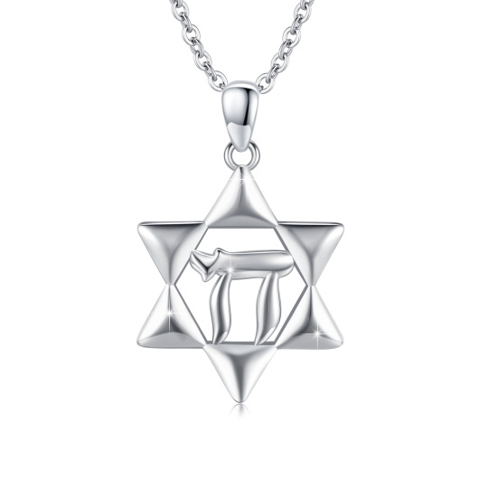 Collier étoile de David en argent sterling pour femmes et hommes