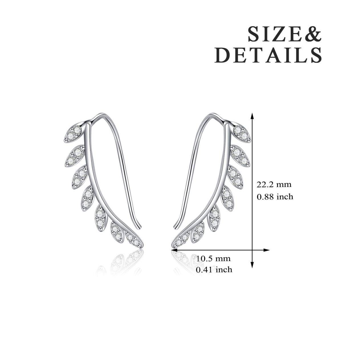 Boucles d'oreilles grimpantes en argent sterling avec zircone cubique-5