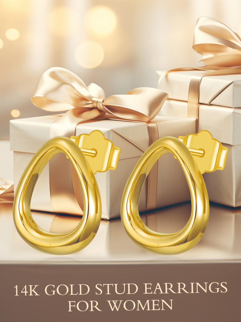 Boucles d'oreilles puces en or blanc 14 carats-6