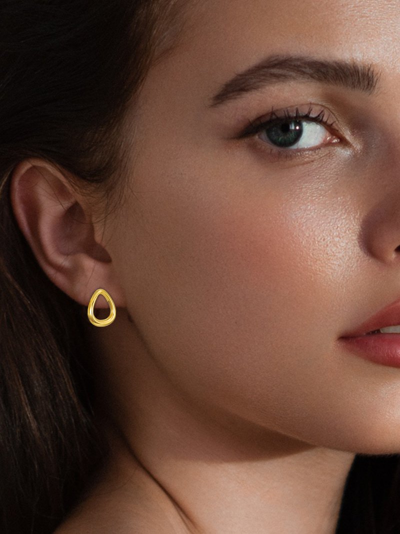 Boucles d'oreilles puces en or blanc 14 carats-2