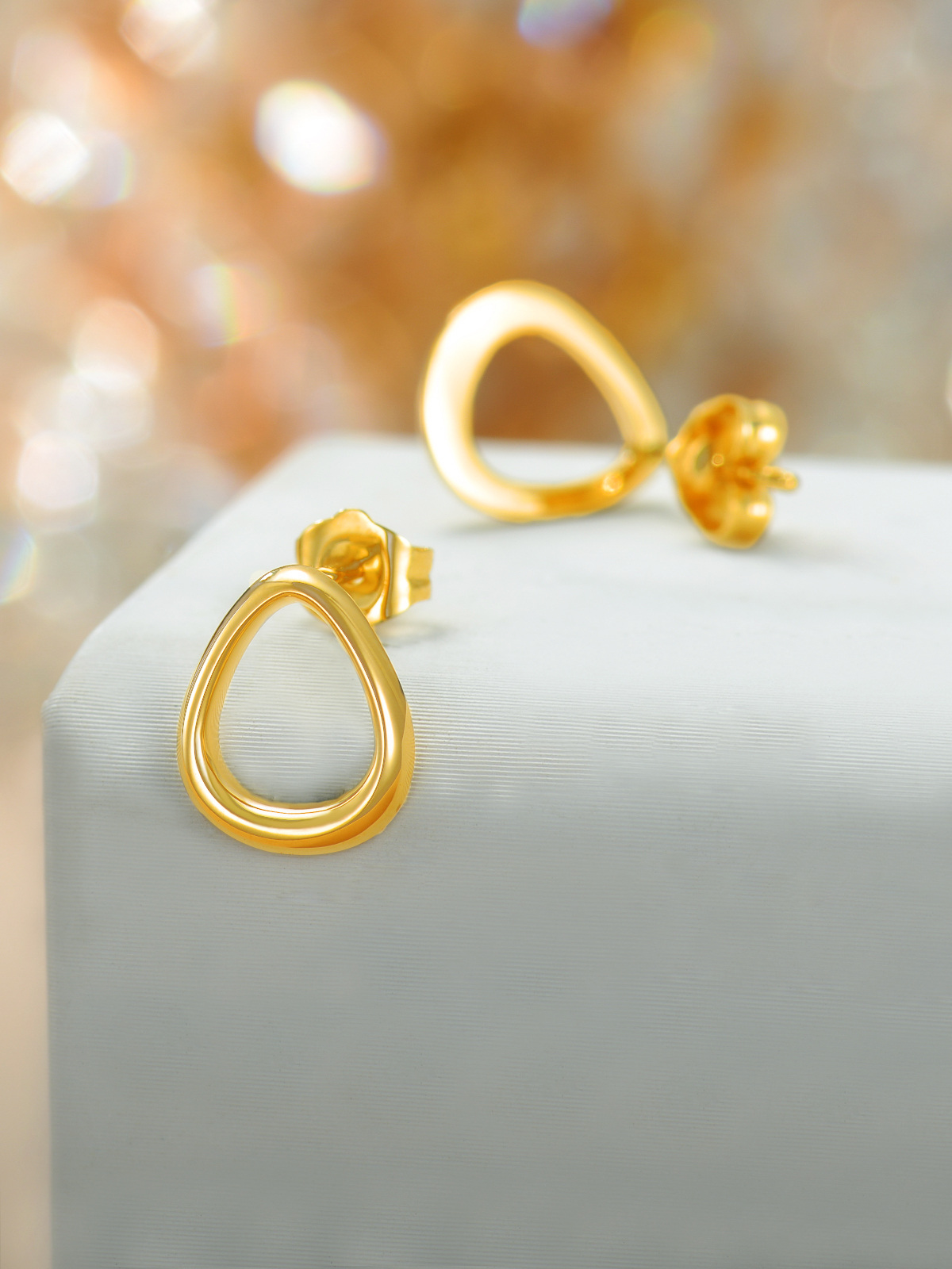 14K Gold Stud Earrings-3