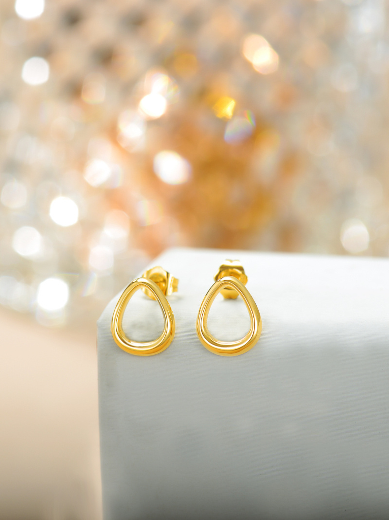 Boucles d'oreilles puces en or blanc 14 carats-4