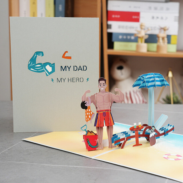 Father's Day Greeting Cards 3D Creative Handmade Cards for Father-4