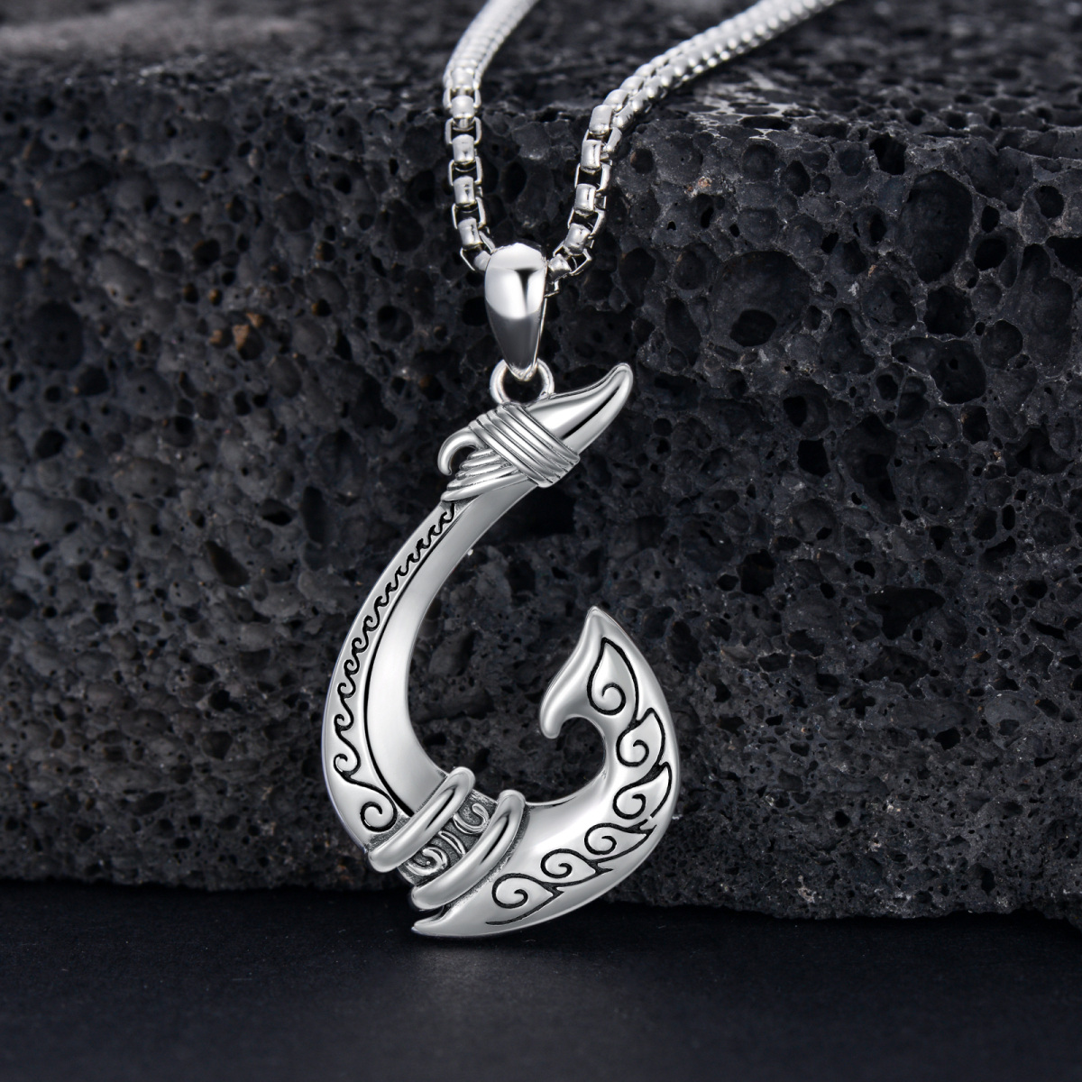 Fish Hook Necklace S925 Maui Hook Surfer Protection Neclace Summer Beach Jewelry Gifts-4