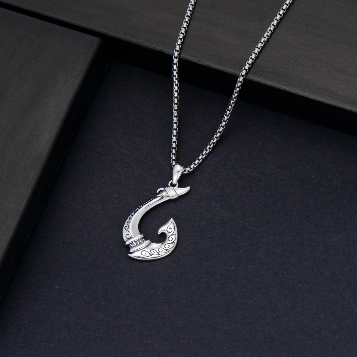 Fish Hook Necklace S925 Maui Hook Surfer Protection Neclace Summer Beach Jewelry Gifts-5