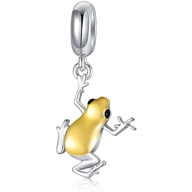 Sterling Silver Two-tone Frog Pendant Charms-1