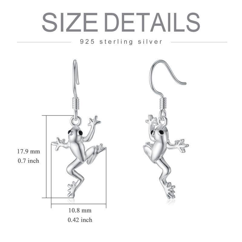 Sterling Silver Frog Drop Earrings-5