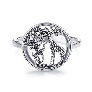 Sterling Silver Giraffe & Tree Of Life Ring-41