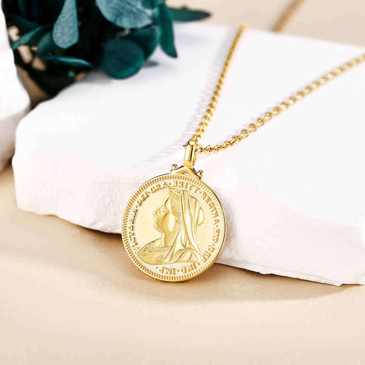 14K gouden bladeren bedelketting voor vrouwen-3