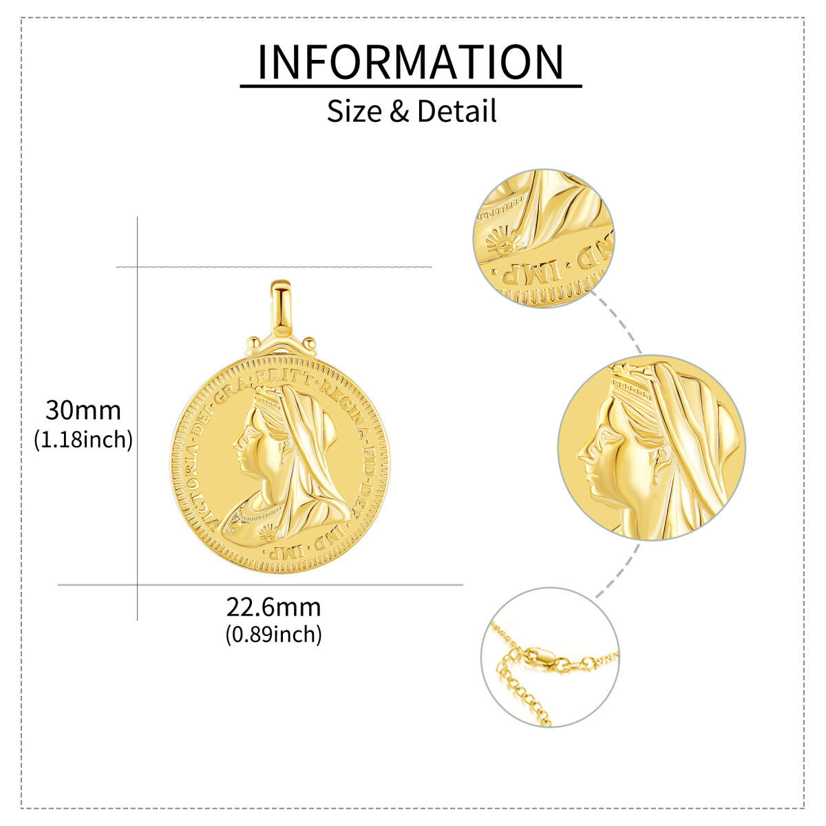 14-Karat-Gold-Halskette mit Blätter-Charm für Damen-4