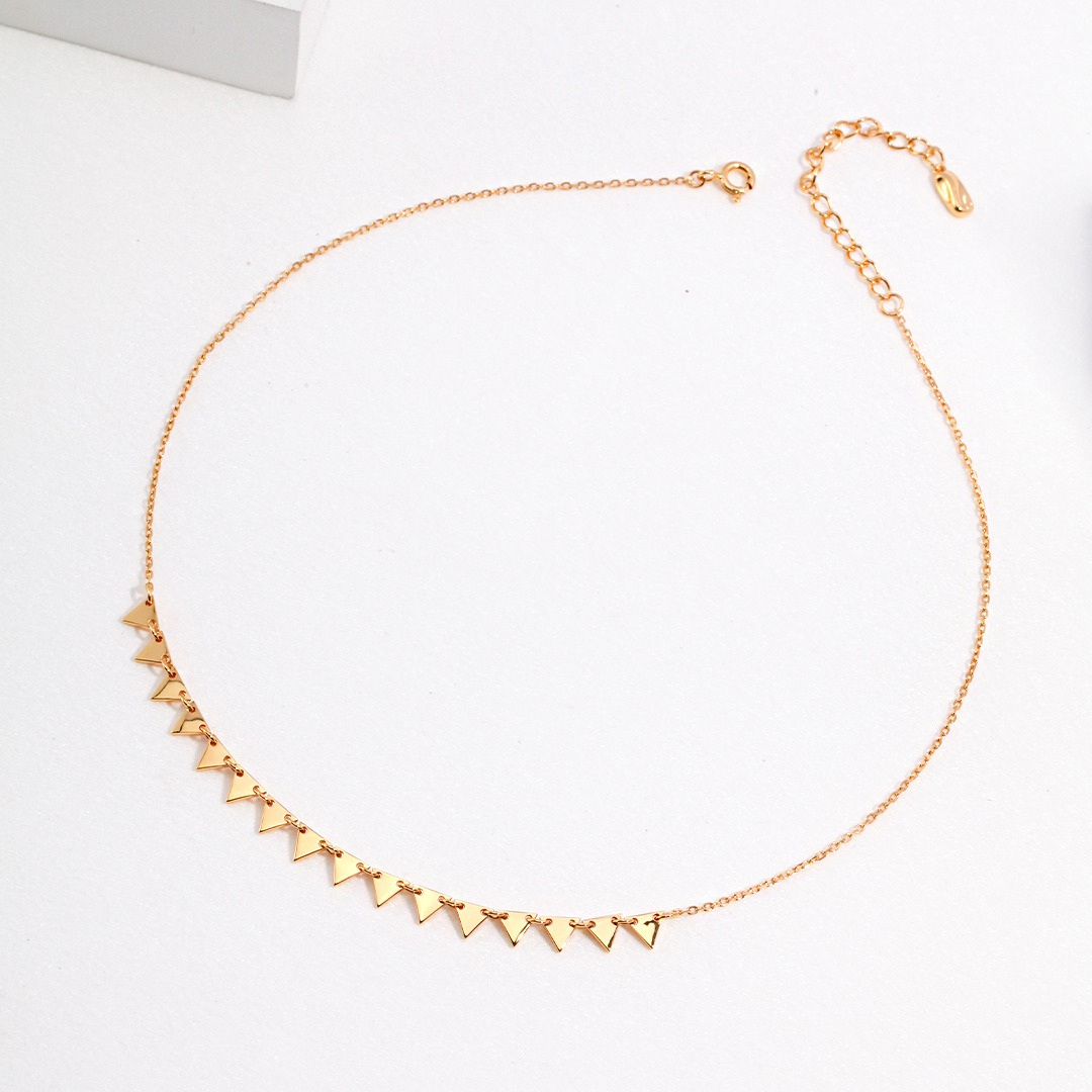 Choker-Halskette aus dreieckigem Metall in Gold-Vermeil für Damen-1