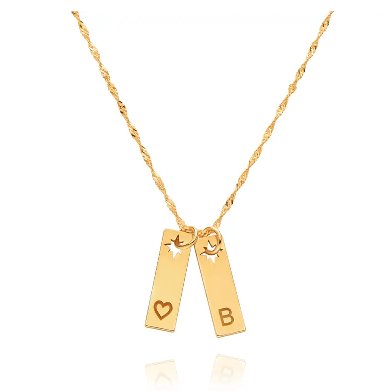 Gold Vermeail Personalized Initial Necklace for Women-1