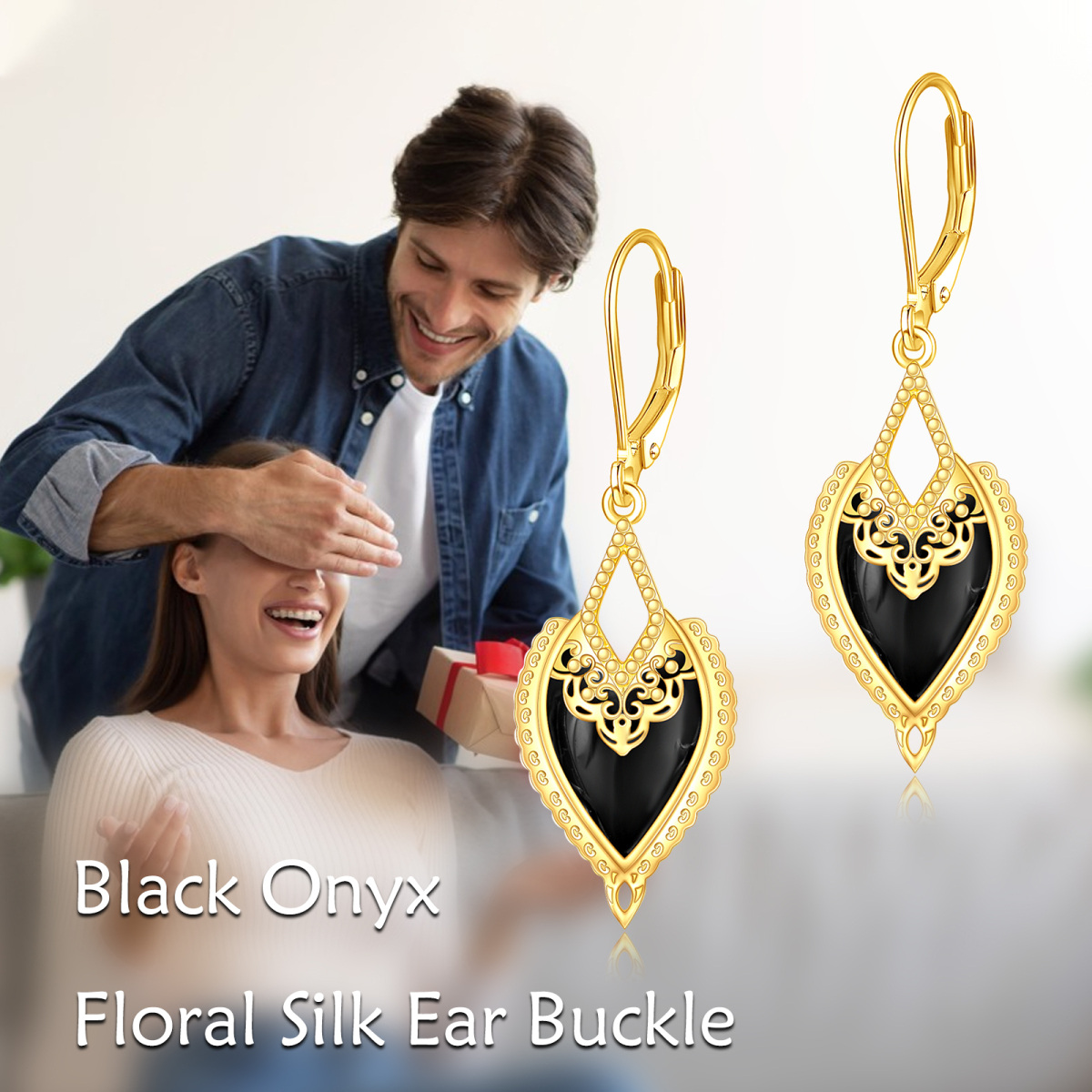 Gold Vermeil Agate Grandmother & Mother & Daughter & Sisters & Heart Lever Earrings-6