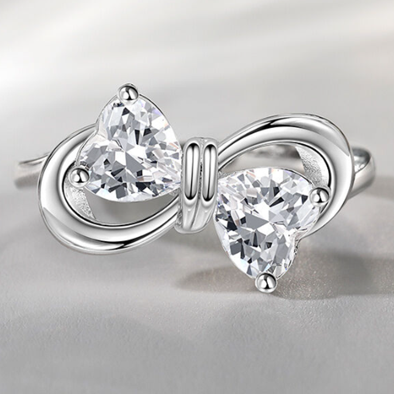 Bague en or vermeil avec pierre de naissance gravée personnalisée en forme de cœur et symbole de l'infini pour femme-3