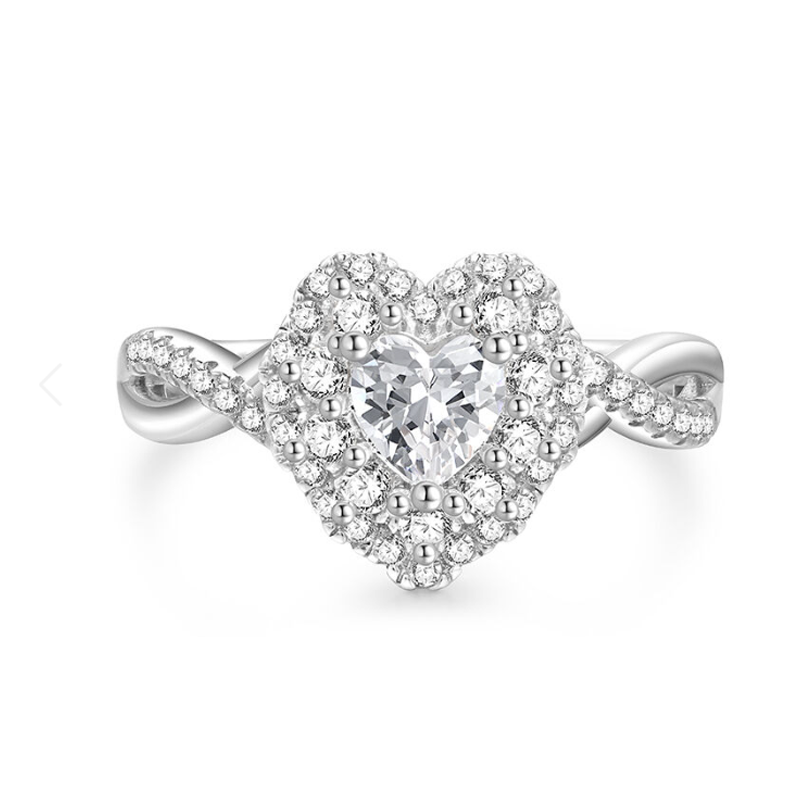 Anello da donna con incisione personalizzata in oro vermeil con pietra portafortuna e cuore-1