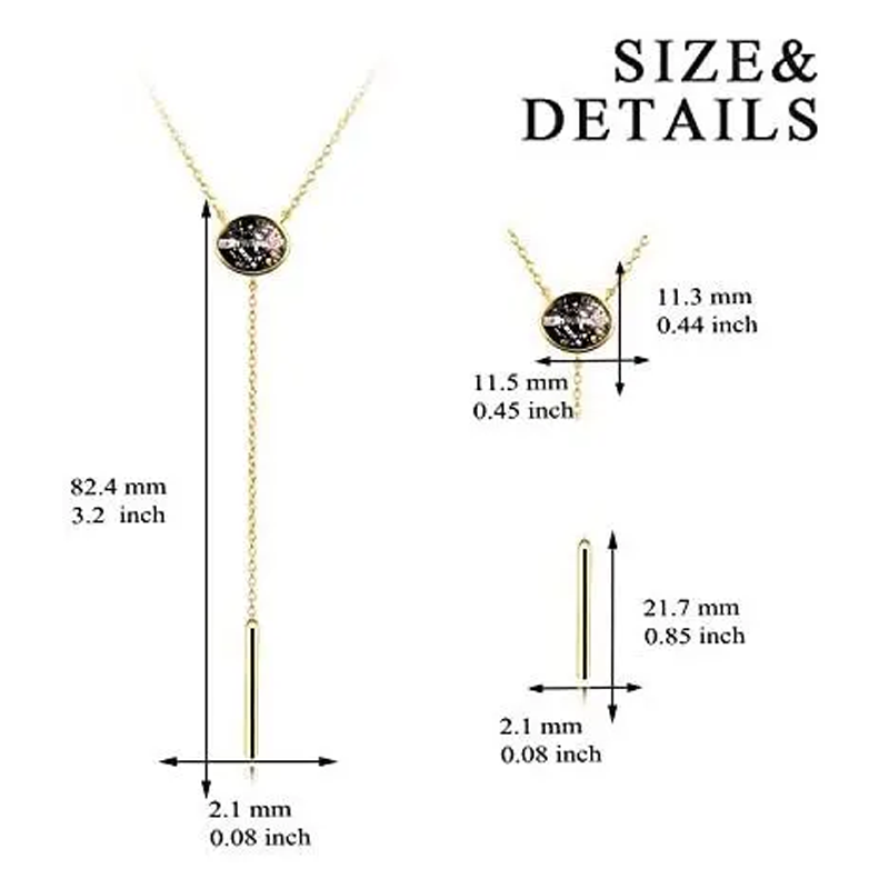 Gold Vermeil Circle Adjustable Y Necklace for Women-5