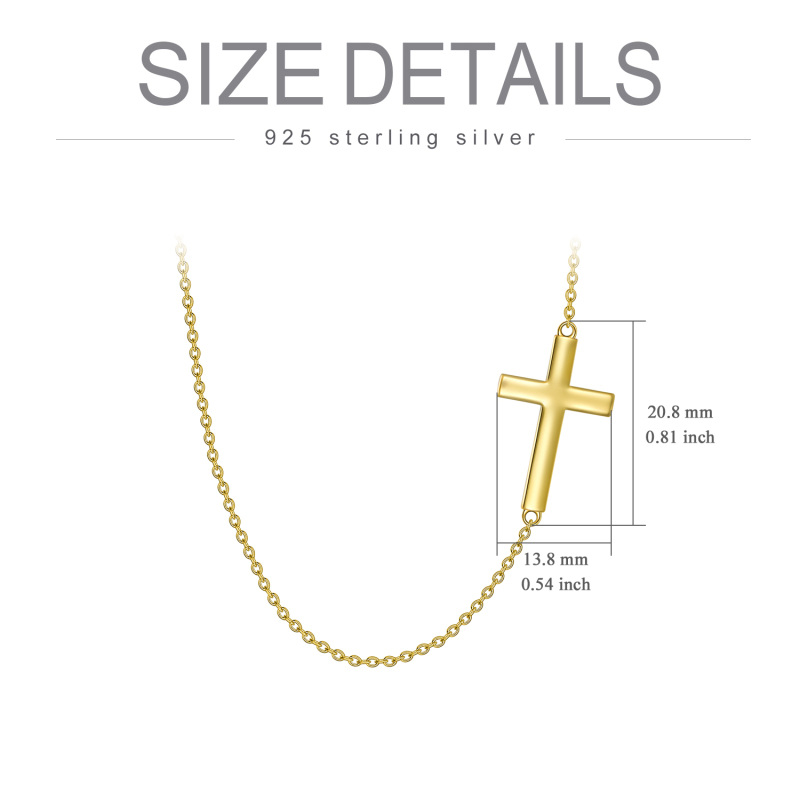 Gold Vermeil Cross Pendant Necklace for Women-4