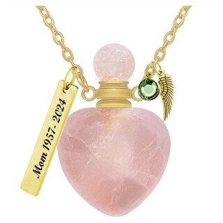 Gold Vermeil Crystal & Personalized Birthstone Custom Urn Necklace for Ashes-1