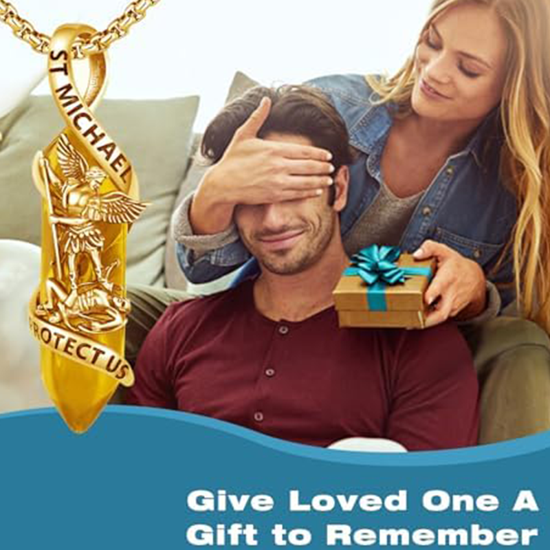 St Michael Necklace Sterling Silver Archangel Michael Healing Crystal Point Saint Michael-5