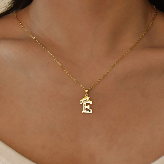 Gold Vermeil Nameplate Engraving Parents & Children Necklace Graduation Necklace