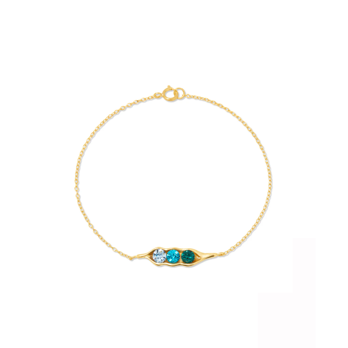 Pulsera personalizada con dije de piedra de nacimiento en oro vermeil-1