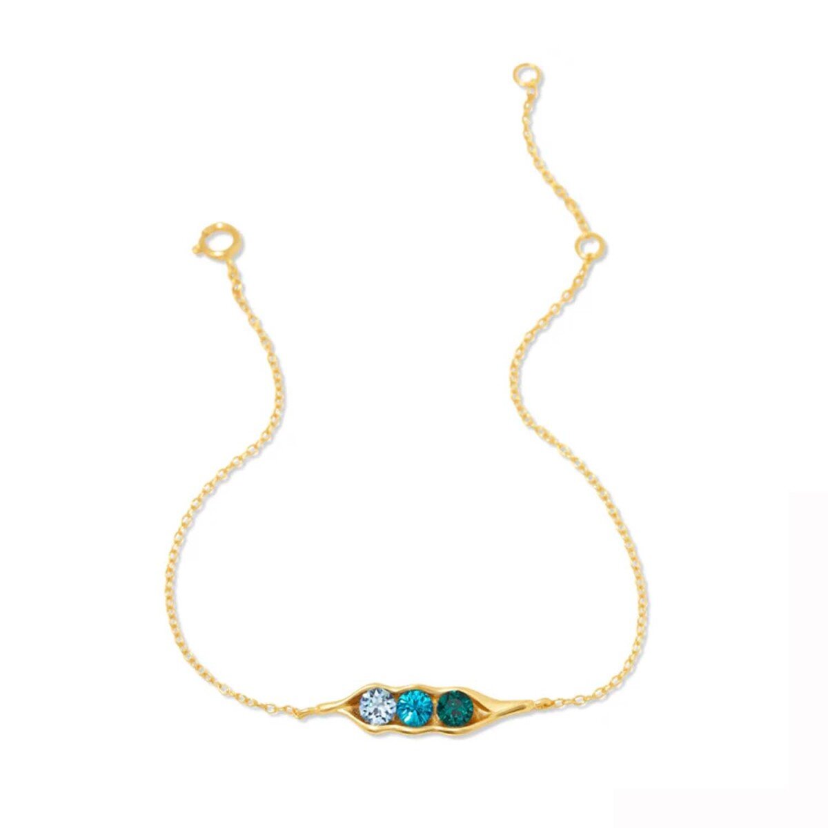Pulsera personalizada con dije de piedra de nacimiento en oro vermeil-3