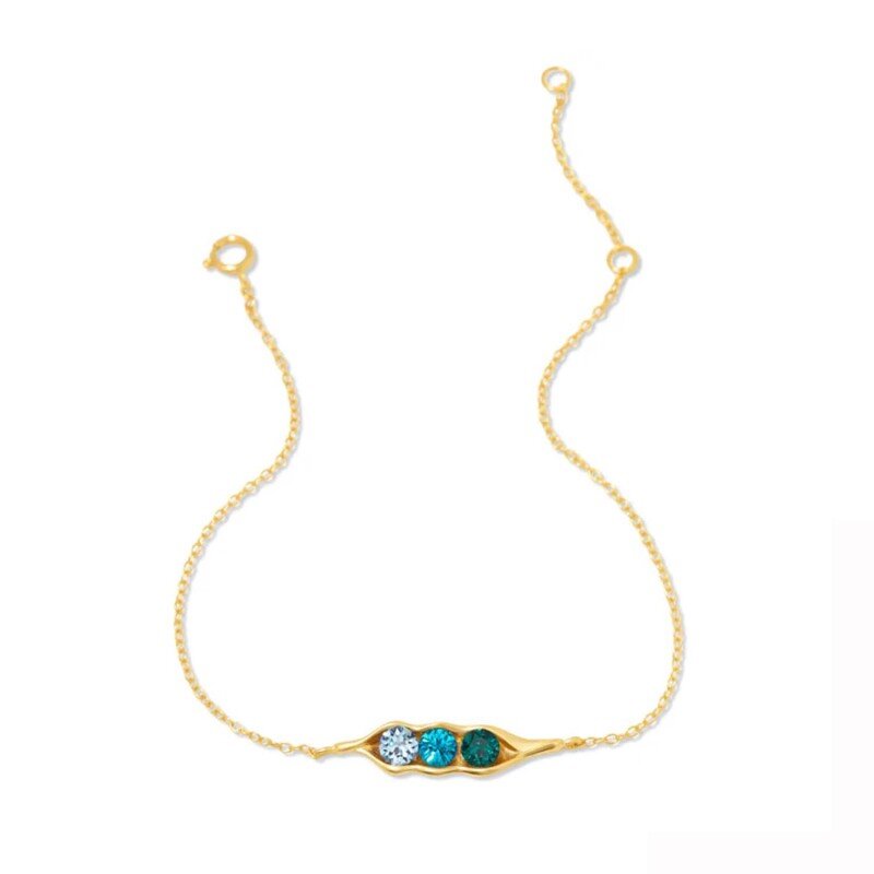 Gold Vermeil Personalized Birthstone Charm Bracelet-3