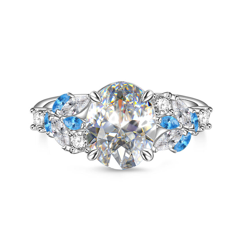 Bague de fiançailles gravée personnalisée en or vermeil pour femme-1