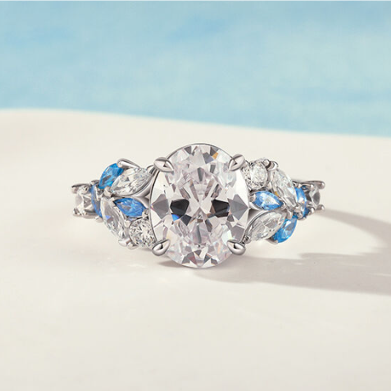 Bague de fiançailles gravée personnalisée en or vermeil pour femme-3